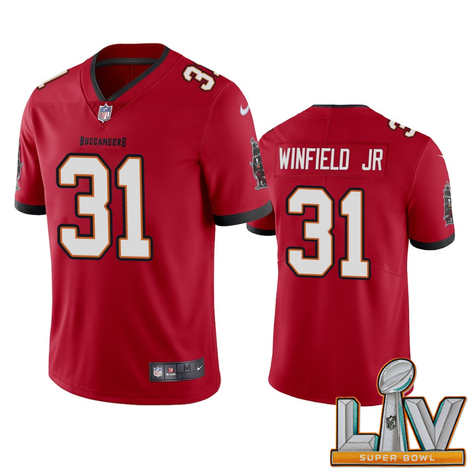Super Bowl LV 2021 Men Nike Tampa Bay Buccaneers #31 Antoine Winfield Jr. Red 2020 NFL Draft Vapor Limited Jersey